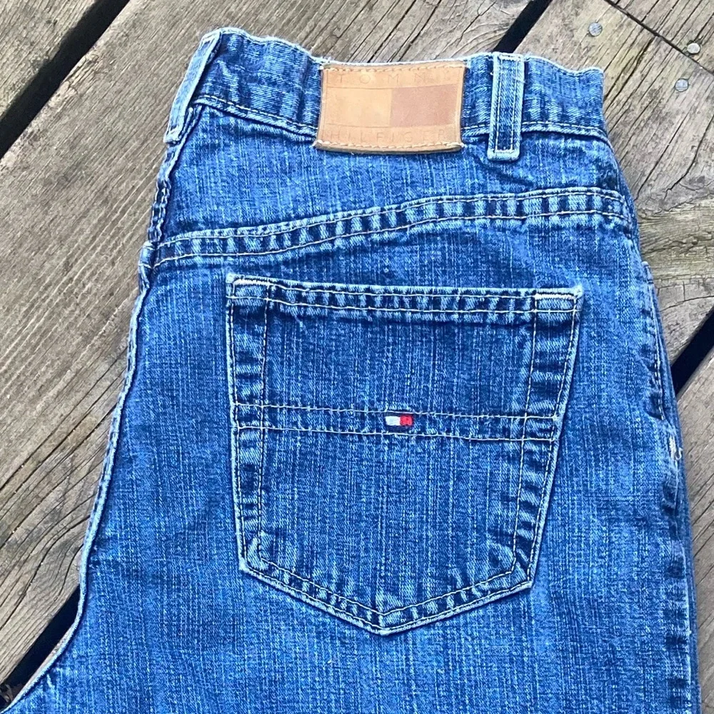 TOMMY HILFIGER Vintage Cropped Wide Leg Jeans Blue Denim Size 8 - Picture 5 of 12